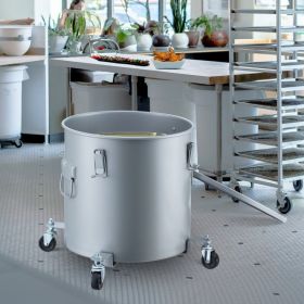 Fryer Grease Bucket, 10 Gal Oil Disposal Caddy With Caster Base, Carbon Steel Rust-Proof Coating, Oil Transport Container With Lid, Lock Clips, Filter