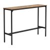 Bar Table, Sturdy Metal Frame High Top Pub Table, Narrow Long Kitchen Dining, Cocktail Counter Bar Height Desk, Easy to Assemble, 55x15x39 in
