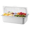 Countertop Food Serving Display Container, 4 Pan Stainless Steel Food Serving Tray