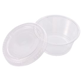 Clear Plastic Portion Cups with Lids, 2 oz, 25 Count – Leak-Resistant & Stackable