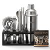 Cocktail Shaker Set, 13-Piece Stainless Steel Bar Tools with Bamboo Stand, Martini Bartender Kit Accessories | Mixer Spoon, Muddler, Jigger, Strainer