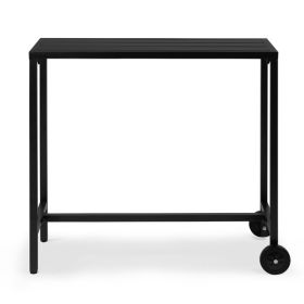 [Replace 92798956]40" Outdoor Bar Table with Wheels, Rectangle Narrow Counter Height Table