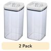 (2 pack)Flip-Tite 19 Cup Airtight Square Food Storage Container, BPA-Free, Stackable Large Pantry Canister