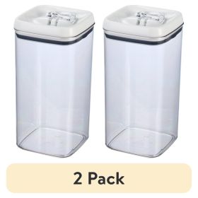 (2 pack)Flip-Tite 19 Cup Airtight Square Food Storage Container, BPA-Free, Stackable Large Pantry Canister