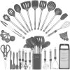 Kitchen Utensil Set-Silicone Cooking Utensils-33 Kitchen Gadgets Spoons for Nonstick Cookware-Silicone and Stainless Steel Spatula Set-Best Kitchen To