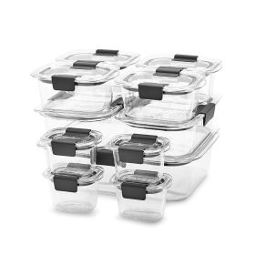 Food Storage Containers, Set of 11 (22 Pieces Total), Clear