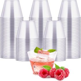 100 Pack Small Clear Disposable Cups, Disposable Plastic Shot Glasses for Parties, Plastic Cocktail Glasses Wedding Tumblers