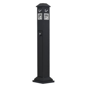 Cigarette Butt Receptacle, Weatherproof Cigarette Butt Container with 4 Disposal Openings & Top Cover