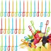 200 Pieces Plastic Cocktail Swords Picks Fruit Drink Picks Bulk Colorful Appetizer Skewers Toothpicks Pack for Pirate or Under the Sea Themed Family P