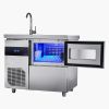 Commercial Ice Maker Machine, 132 lbs/24H Stainless Steel Worktop Ice Machine with Sink, 30 lbs Storage & 70 Cubes/Cycle