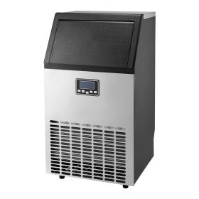 Commercial Ice Maker Machine, 100lbs/24H Ice Maker Machine with 33lbs Storage Capacity, 45 Ice Cubes in 15 Minutes