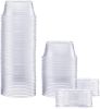 [3.25 oz. - 50 Count Clear Disposable Plastic Portion Cups with Lids - Soufflé Cups