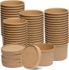 Paper Food Containers With Vented Lids, To Go Hot Soup Bowls, Disposable Ice Cream Cups