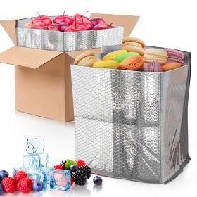 50 Pack Double Layer Foil Insulated Box Liners 8 x 8 x 8 inches. Silver Shipping Boxes for Frozen Food