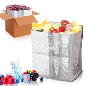 Insulated Food Storage Container - 8 x 8 x 8 inches, 10 Pack Silver, Metallic Style, Leakproof for Frozen Fish, Meat
