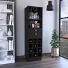 DEPOT E-SHOP Zircon Bar Cabinet Two Drawers, Black