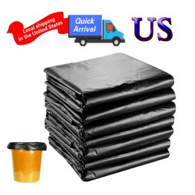 US 100pcs Black Disposable Clean Garbage Bags Not Leak Bulk Plastic Home Kitchen Office Saving Recycled Trash Bag Outdoor Travel Dinner Hotel Restaura