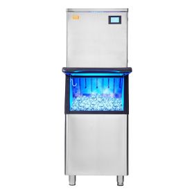 Commercial Ice Maker, 550LBS/24H Ice Making Machine with 330.7LBS Large Storage Bin