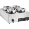 Electric Soup Warmer, Four 7.4QT Stainless Steel Round Pot, 1500W Commercial Food Warmer, 86-185 F Adjustable Temp