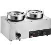 Electric Soup Warmer, Dual 7.4QT Stainless Steel Round Pot, 1200W Commercial Food Warmer, 86~185 Fahrenheit Adjustable Temp