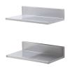 8.6" x 16" Stainless Steel Shelf, Wall Mounted Floating Shelving with Backsplash, 44 lbs Load Capacity Commercial Shelves