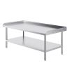 Stainless Steel Work Table, 30 x 60 x 26 Inch Commercial Food Prep Worktable, 3-Sided Backsplash Heavy Duty Prep Worktable