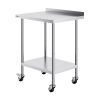 24 x 30 x 40 Inch Stainless Steel Work Table, Commercial Food Prep Worktable with Casters, Heavy Duty Prep Worktable