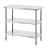 Stainless Steel Food Prep Table, 18 x 36 x 34 Inch Commercial Kitchen Worktable, with 2 Adjustable Undershelf