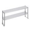 Double Overshelf, Double Tier Stainless Steel Overshelf, 12 x 60 Inch Double Deck Overshelf, Height Adjustable Overshelf Prep Work Table for Kitchen