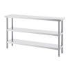 Stainless Steel Food Prep Table, 14 x 60 x 34 Inch Commercial Kitchen Worktable, with 2 Adjustable Undershelf