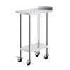 24 x 15 x 40 Inch Stainless Steel Work Table, Commercial Food Prep Worktable with Casters, Heavy Duty Prep Worktable