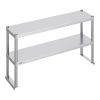 Double Overshelf, Double Tier Stainless Steel Overshelf, 12 x 48 Inch Double Deck Overshelf, Height Adjustable Overshelf Prep Work Table for Kitchen
