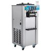 Commercial Ice Cream Machine, 21-31 L/H Yield, 1800W 3-Flavor Freestanding Soft Serve Ice Cream Maker, 2 x 5.5L Stainless Steel Cylinder