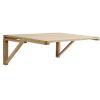 Wall Mounted Folding Table, 31.5" x 23.62" Wall Mount Drop Leaf Table, Wooden Floating Desk with Iron Bracket, Fold Down Desk for Small Spaces