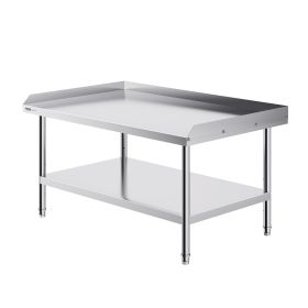Stainless Steel Work Table, 30 x 48 x 26 Inch Commercial Food Prep Worktable, 3-Sided Backsplash Heavy Duty Prep Worktable