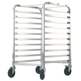 Bun Pan Rack, 10-Tier Commercial Bakery Racks with Brake Wheels, Aluminum Racking Trolley Storage for Half & Full Sheet, Speed Rack For Kitchen Home