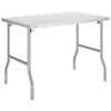 Folding Commercial Prep Table, 48 x 30 Inch Commercial Worktable Workstation, Heavy-duty Stainless Steel Folding Table with 300 lbs Load