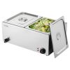 24QT Commercial Food Warmer, 2-Pan Electric Steam Table