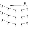 RGB Outdoor String Lights, 50FT, Outside Patio Lights with APP Control 15 Bulbs, 15 Single-Color Adjustable Brightness Time Setting