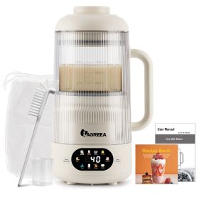 35oz Noise Reducing Nut Milk Maker Machine, 10 in 1 Automatic Soy Milk Maker with 8 Blades, Homemade Oat, Juice, Yogurt, Milk Shake, Visual, 12H Delay