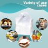 500 Pack Wave Handle Take-Out Food Bags 18" L, 16" H, 9 x 9 Bottom Size. White Color. Merchandise Bags, Retail Shopping Goodie Plastic Bags