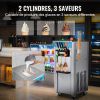 Commercial Ice Cream Machine, 21-31 L/H Yield, 1800W 3-Flavor Freestanding Soft Serve Ice Cream Maker, 2 x 5.5L Stainless Steel Cylinder