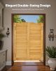 Double Saloon Doors, 36"W x 42" H Arched Top Interior Swinging Cafe Doors, Premium Pine Wood, with Hinges & Hardware Kit, Easy to Install