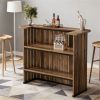 Home bar table, farmhouse bar table, with double layered shelf and  U-shaped design