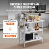 Stainless Steel Food Prep Table, 18 x 36 x 34 Inch Commercial Kitchen Worktable, with 2 Adjustable Undershelf