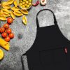 Professional Adjustable Black 100% Cotton Apron with 2 Pockets Cooking Kitchen Chef Women Men Aprons for Home Kitchen, Restaurant, Coffee House