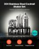 Cocktail Shaker Set, 13-Piece Stainless Steel Bar Tools with Bamboo Stand, Martini Bartender Kit Accessories | Mixer Spoon, Muddler, Jigger, Strainer