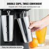 Milkshake Maker, 375W x 2 Electric Milkshake Machine, Commercial Double Heads Drink Mixer Blender, LED Intelligent Microswitch