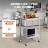 24 x 30 x 40 Inch Stainless Steel Work Table, Commercial Food Prep Worktable with Casters, Heavy Duty Prep Worktable