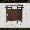 Outdoor Grill Cart with Stainless Steel Tabletop, Storage, Patio Kitchen Island with Wheels, Hooks, and Spice Rack, Waterproof Outdoor Grill Table